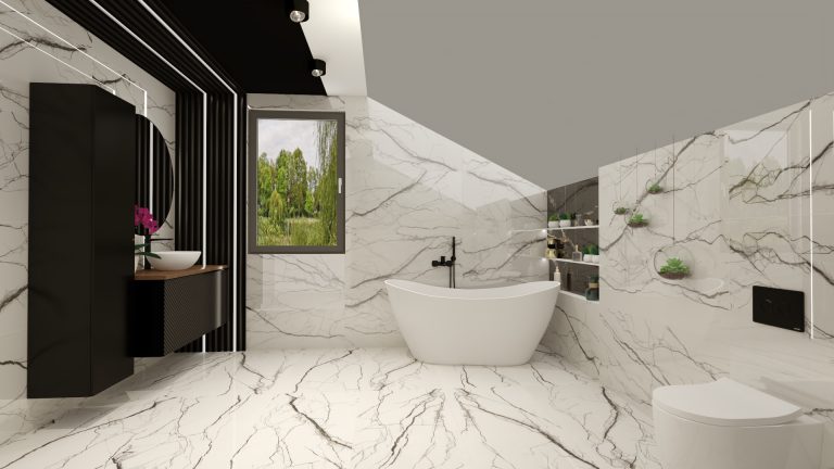 Nowoczesna kuchnia z vein gold black